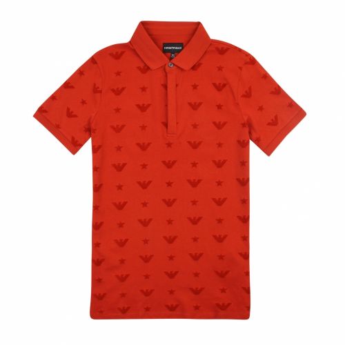 Boys Terracotta Flock Eagle S/s Polo Shirt 48103 by Emporio Armani from Hurleys
