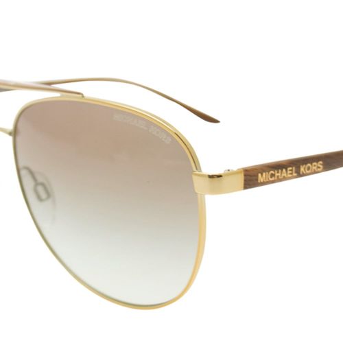 Michael Kors Womens Gold Wood Hvar Sunglasses 10737 by Michael Kors Sunglasses from Hurleys