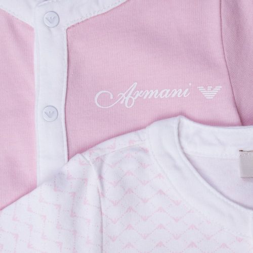Baby Pink 2 Pack Babygrow Set 62549 by Armani Junior from Hurleys