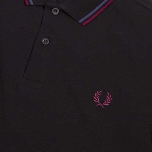 Mens Black/Mid Blue Twin Tipped S/s Polo Shirt 52233 by Fred Perry from Hurleys