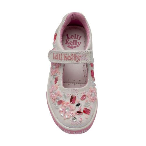Girls White Glitter Florence Flower Dolly Shoes (24-34) 87407 by Lelli Kelly from Hurleys