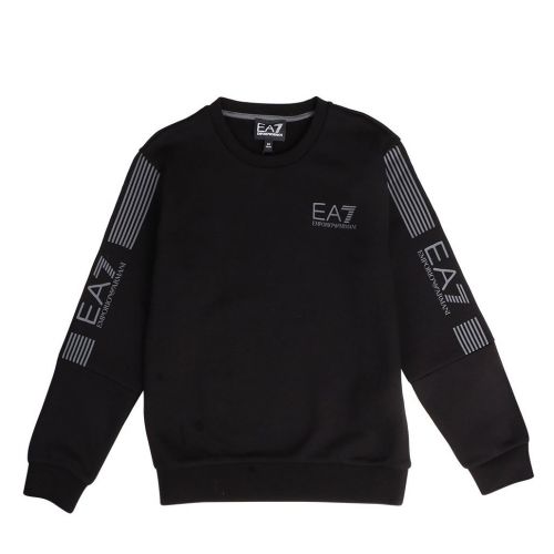 Boys Black Train 7 Lines Crew Sweat Top 96307 by EA7 from Hurleys