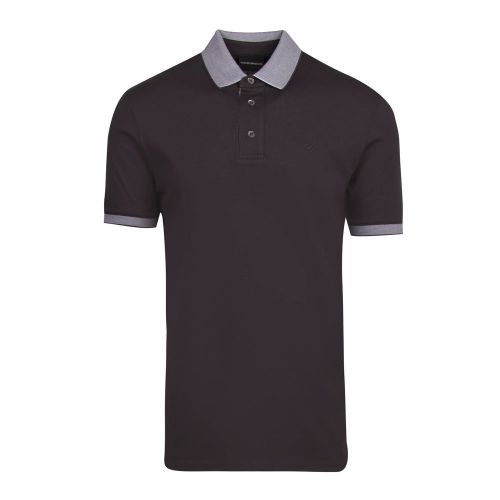 Mens Grey Woven Collar S/s Polo Shirt 87239 by Emporio Armani from Hurleys