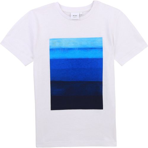 Boys White Gradient Graphic S/s T Shirt 84560 by BOSS from Hurleys