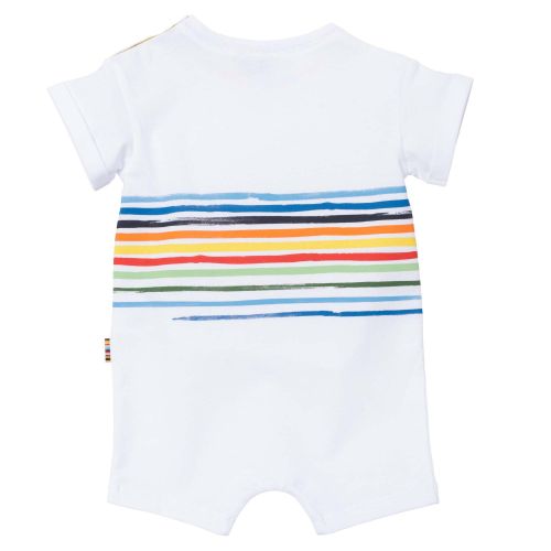 Baby White Paint Stripe Romper 104586 by Paul Smith Junior from Hurleys