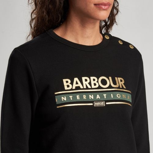 Womens Black Rally Overlayer Sweat Top 56286 by Barbour International from Hurleys
