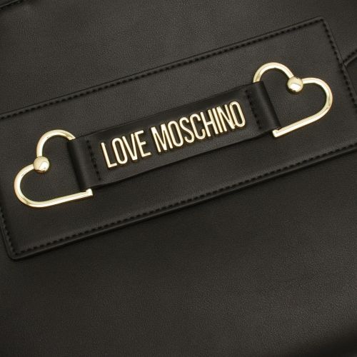Womens Black Metal Heart Shopper Bag 57917 by Love Moschino from Hurleys