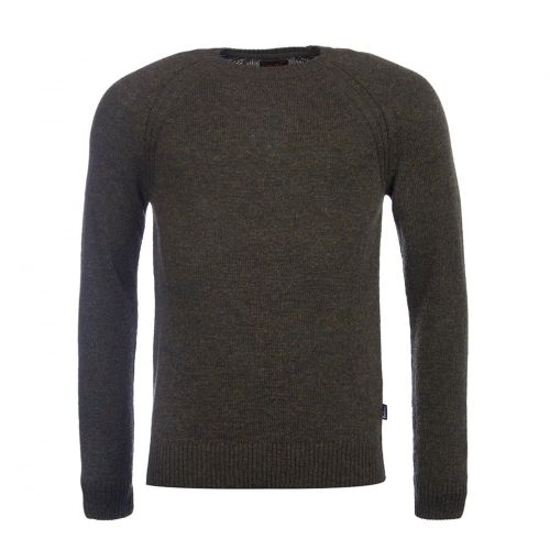 Heritage Mens Olive Rydal Crew Knit Jumper 11944 by Barbour from Hurleys