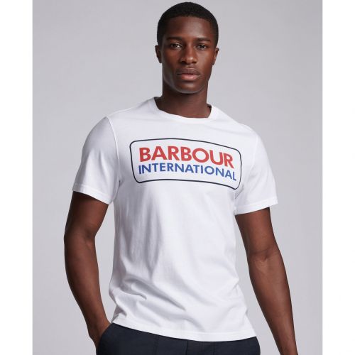 Mens White Event Logo S/s T Shirt 95594 by Barbour International from Hurleys