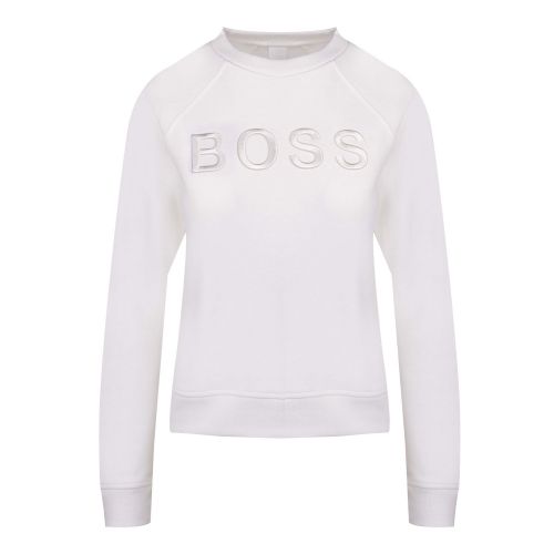 Casual Womens White Teleanor Emb. Sweat Top 56843 by BOSS from Hurleys