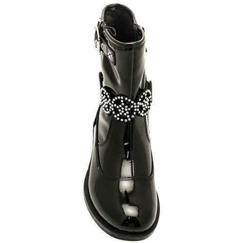 Girls Black Patent Ann Mid Strap Boots (26-35) 66525 by Lelli Kelly from Hurleys