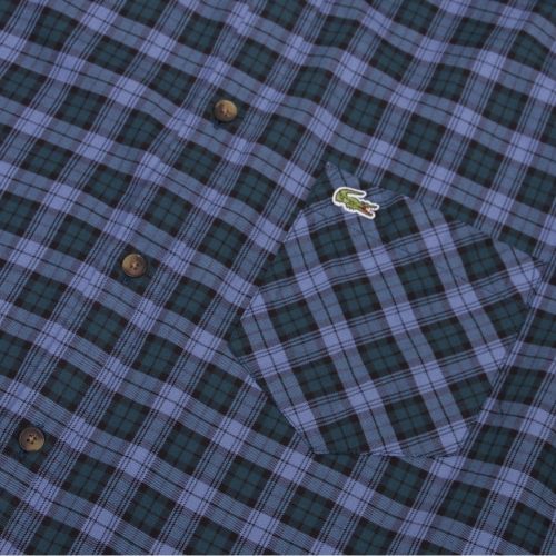Mens Blue/Green Check Regular Fit L/s Shirt 48750 by Lacoste from Hurleys