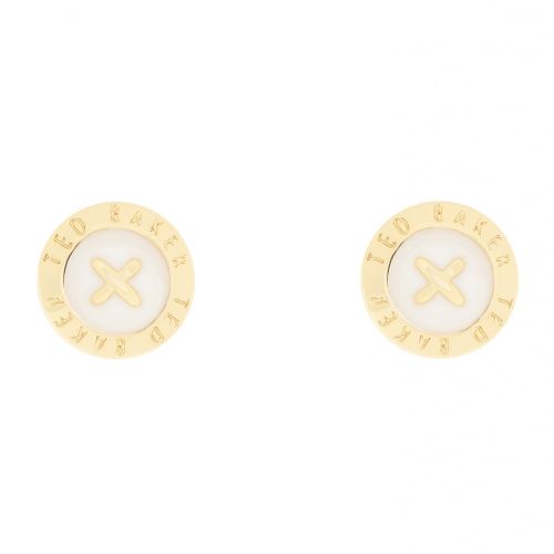 Womens Gold & White Eisley Enamel Mini Button Earrings 16029 by Ted Baker from Hurleys