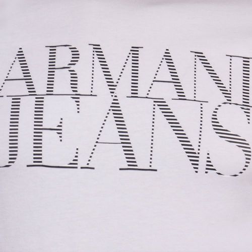Mens White Stripe Chest Logo S/s Tee Shirt 69594 by Armani Jeans from Hurleys