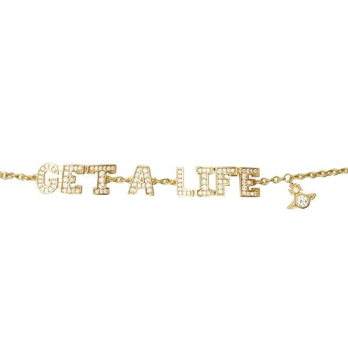 Womens Gold/White Get a Life Bracelet 82468 by Vivienne Westwood from Hurleys