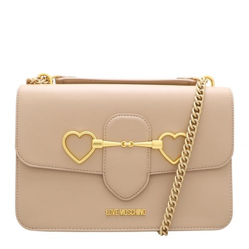 Womens Beige Heart Strap Shoulder Bag 101417 by Love Moschino from Hurleys