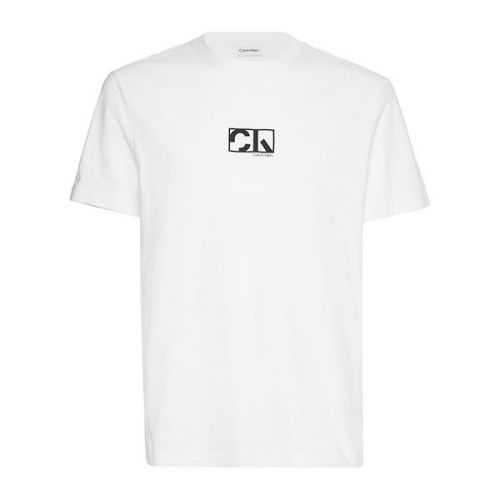 Men's Bright White Graphic Logo S/s T-Shirt 110333 by Calvin Klein from Hurleys
