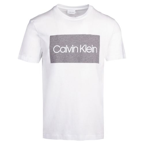 Mens Perfect White Flock Logo S/s T Shirt 38899 by Calvin Klein from Hurleys