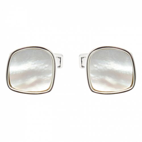 Mens Silver/White Trian Precious Stone Cufflinks 40238 by Ted Baker from Hurleys