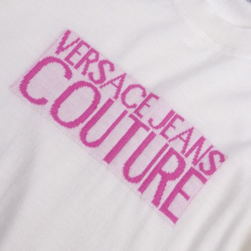 Womens White Merino Knot Front Knitted Jumper 55213 by Versace Jeans Couture from Hurleys