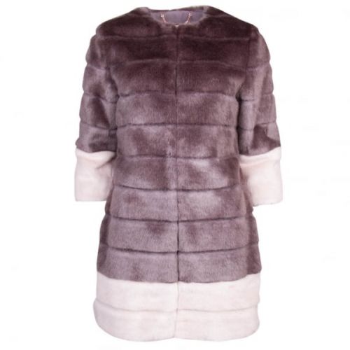 Womens Light Grey Argenta Faux Fur Coat 18391 by Ted Baker from Hurleys