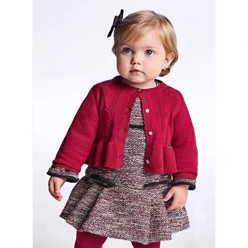 Infant Raspberry Jacquard Knitted Cardigan 91527 by Mayoral from Hurleys