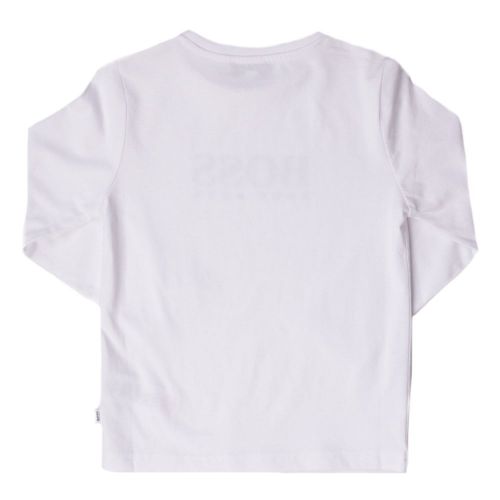 Boys White Branded L/s Tee Shirt 65408 by BOSS from Hurleys
