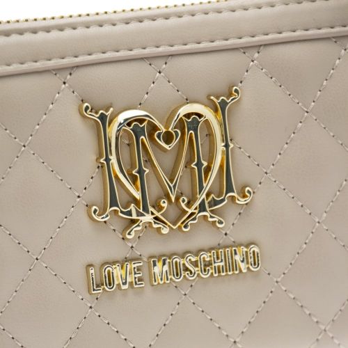 Womens Taupe Quilted Logo Purse 21499 by Love Moschino from Hurleys