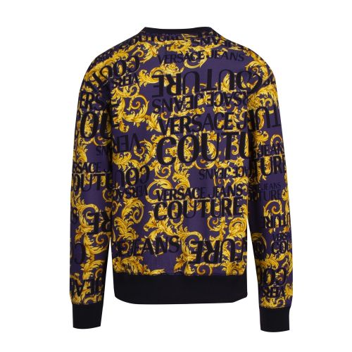 Mens Dark Blue Baroque Logo Print Sweat Top 51275 by Versace Jeans Couture from Hurleys