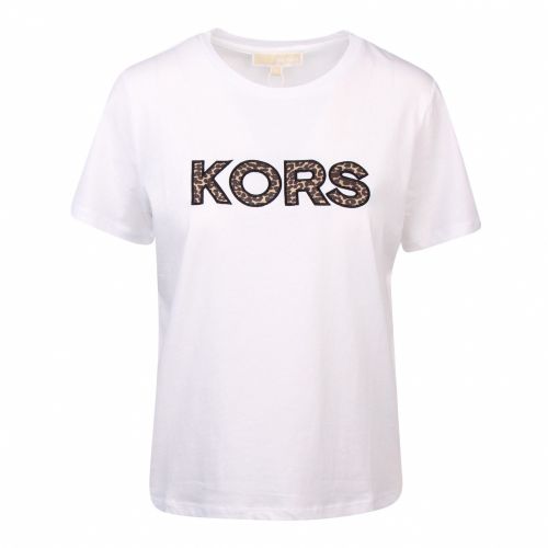 Womens White Animal Logo Patch S/s T Shirt 50439 by Michael Kors from Hurleys