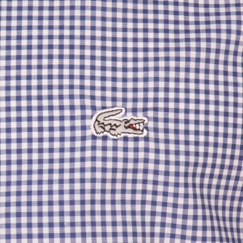 Mens Blue Gingham L/s Shirt 61802 by Lacoste from Hurleys
