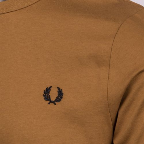 Mens Dark Caramel Ringer S/s T Shirt 104745 by Fred Perry from Hurleys