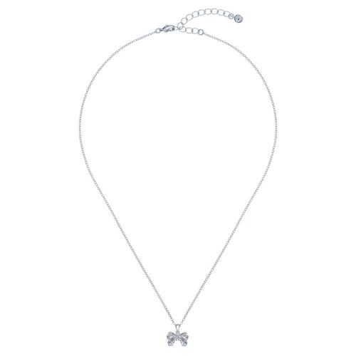 Womens Silver/Crystal Crestra Petite Bow Pendant Necklace 93469 by Ted Baker from Hurleys
