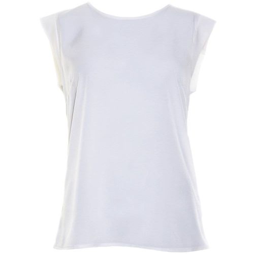 Womens Daisy White Classic Polly Plains Capped Sleeve Top 70838 by French Connection from Hurleys