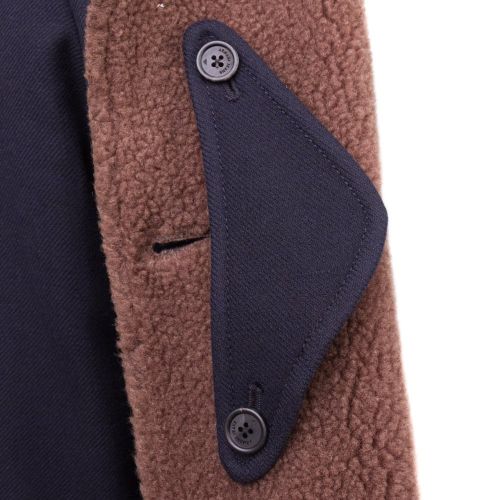 Mens Blue Double Breasted Shearling Collar Coat 61206 by Armani Jeans from Hurleys