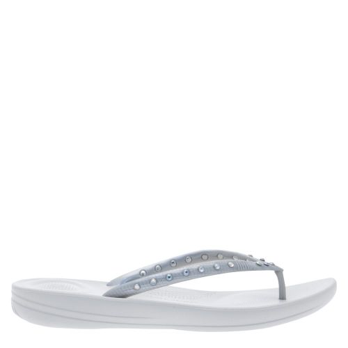 Womens Silver Iqushion Crystal Flip Flops 23850 by FitFlop from Hurleys