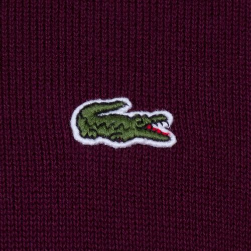 Mens Burgundy Cotton Crew Knitted Jumper 61775 by Lacoste from Hurleys