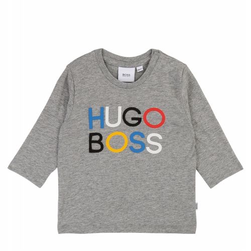 Toddler Grey Marl Colour Logo L/s T Shirt 45593 by BOSS from Hurleys