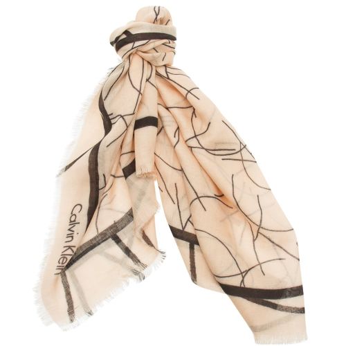 Womens Pale Dogwood Artisan Logo Scarf 6193 by Calvin Klein from Hurleys