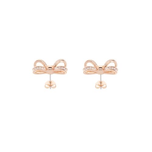 Womens Rose Gold Olitta Mini Pavé Bow Earrings 16007 by Ted Baker from Hurleys