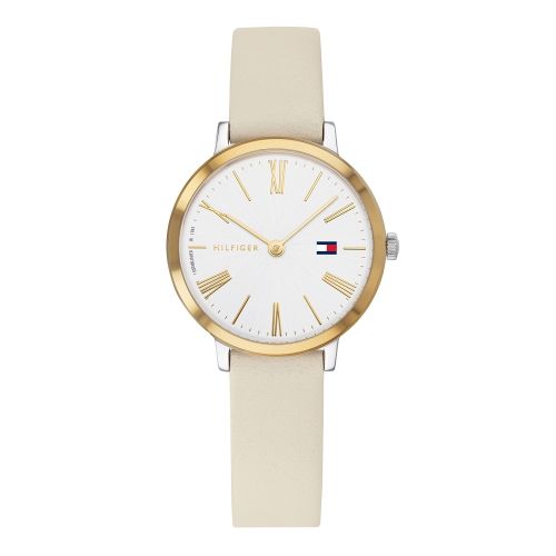 Womens Gold/Cream Project Z Leather Watch 44204 by Tommy Hilfiger from Hurleys