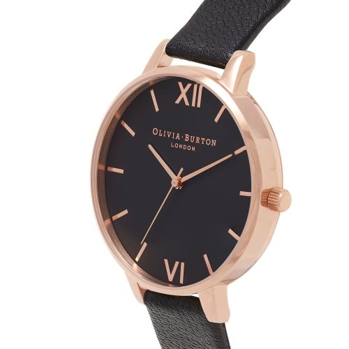 Womens Black/Rose Gold Dial Watch 10084 by Olivia Burton from Hurleys