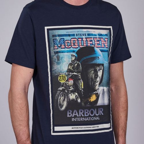 Mens Navy Boon S/s T Shirt 75459 by Barbour Steve McQueen Collection from Hurleys