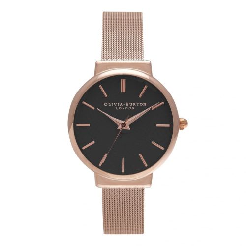 Womens Black Dial & Rose Gold Mesh Hackney Watch 72903 by Olivia Burton from Hurleys