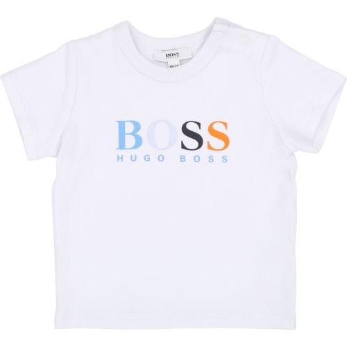 Baby White Logo Print S/s T Shirt 38217 by BOSS from Hurleys