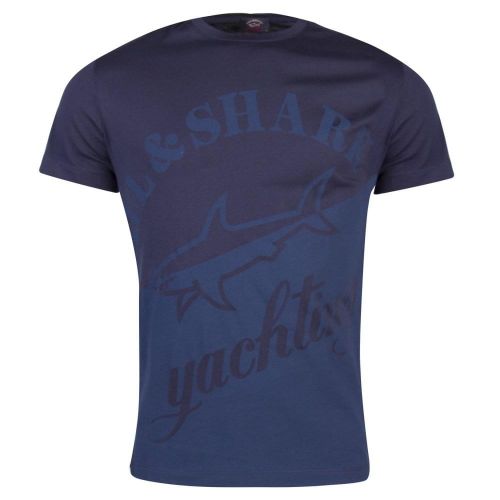 Paul & Shark Mens Blue Tonal Big Logo SF S/s T Shirt 24768 by Paul And Shark from Hurleys