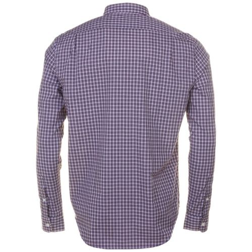 Mens Burgundy Check L/s Shirt 61806 by Lacoste from Hurleys