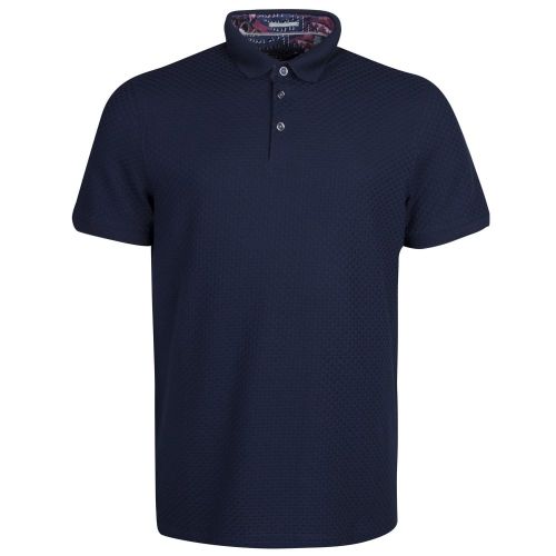 Mens Navy Eskimo Knitted Collar S/s Polo Shirt 23669 by Ted Baker from Hurleys