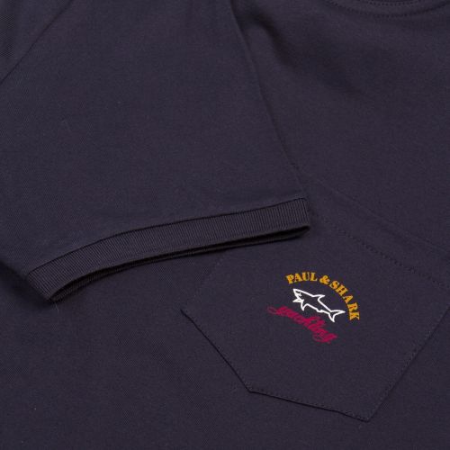 Mens Navy Pocket Logo Shark Fit S/s T Shirt 72464 by Paul And Shark from Hurleys
