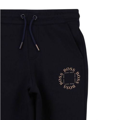 Boys Navy Triple Gold Sweat Pants 83914 by BOSS from Hurleys